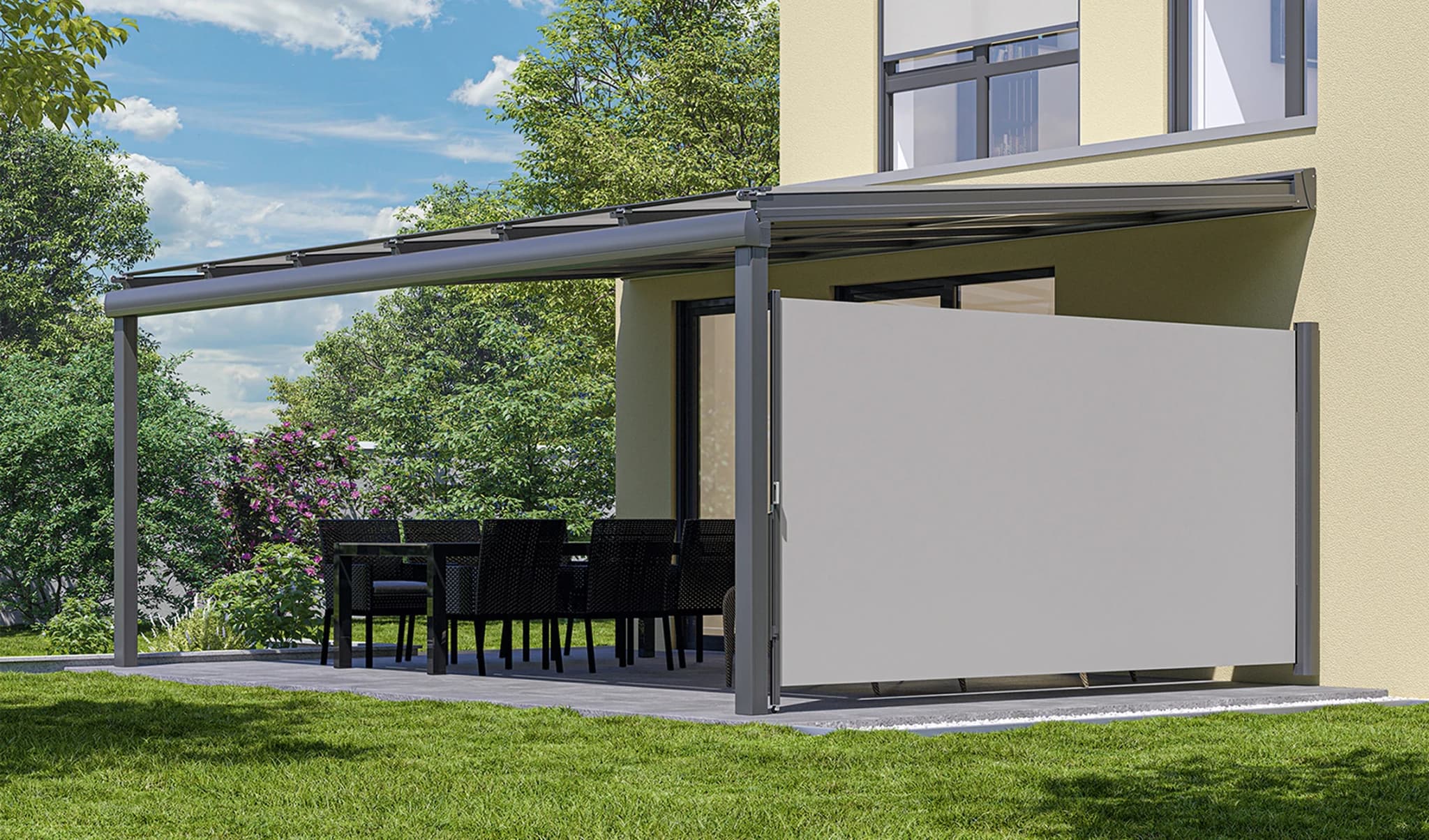 Sichtschutzmarkisen: Seitenzug-Markise für Terrasse und Balkon