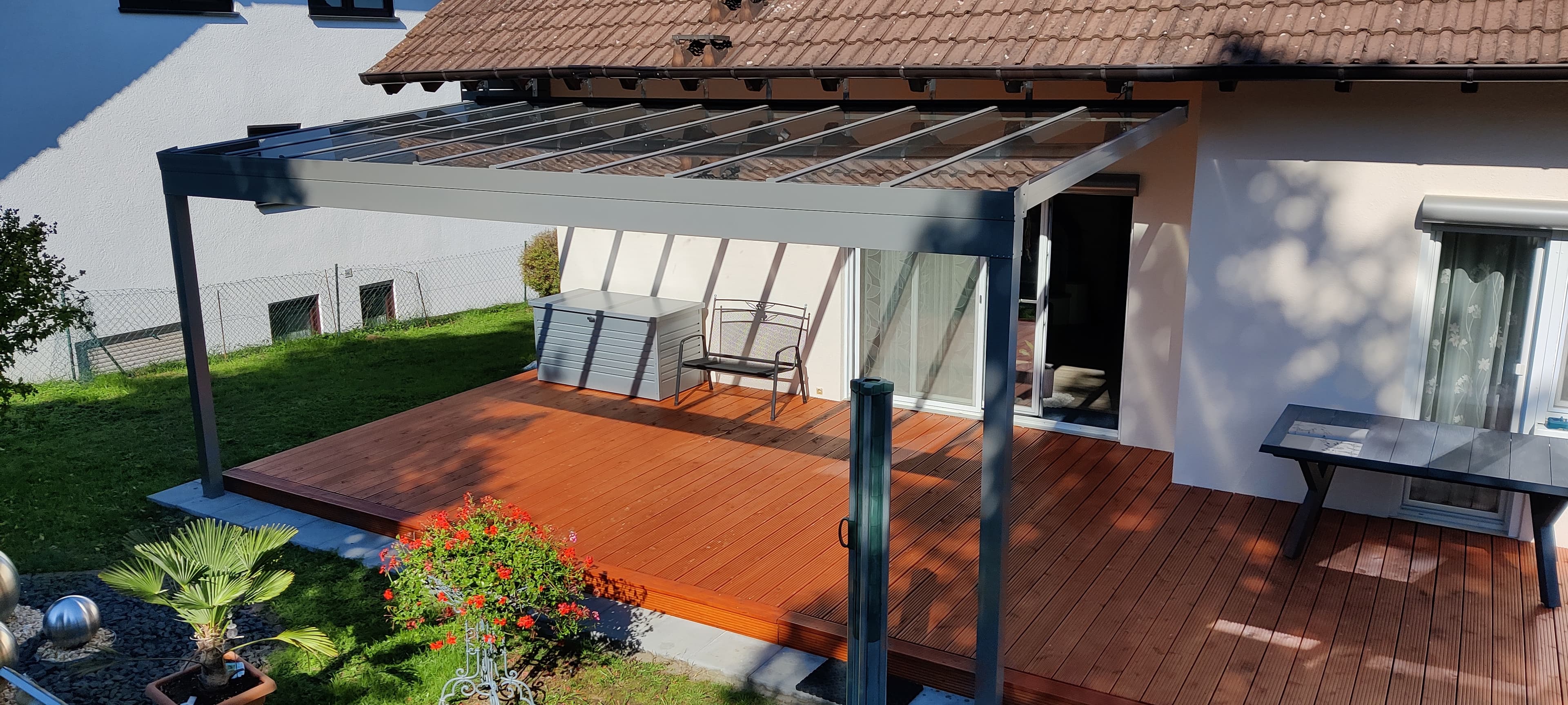 Glasdach Vogelperspektive – Terrassenüberdachung