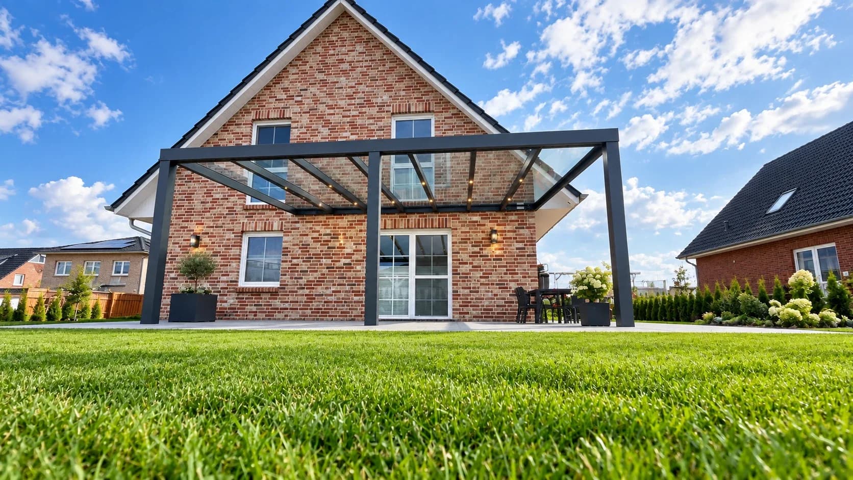 Freistehende Terrassenüberdachung: flexible Lösung für Schutz & Stil